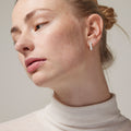 Sparkling Square Hoops - Silver