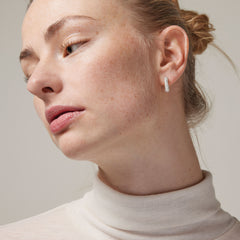 Sparkling Square Hoops - Silver
