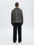 Alma Boucle Wool Blend Jacket - Medium Grey Melange