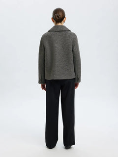 Alma Boucle Wool Blend Jacket - Medium Grey Melange