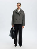 Alma Boucle Wool Blend Jacket - Medium Grey Melange