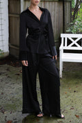 Luna Satin Pant - Black