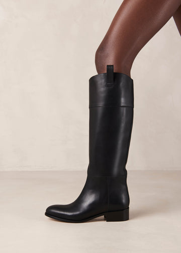 Billie Leather Boots - Black