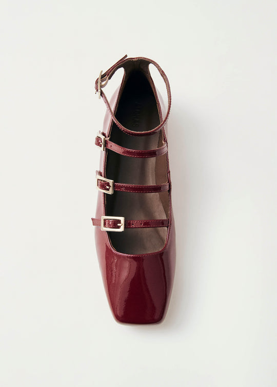 Luke Onix Leather Ballet Flats - Wine Burgundy