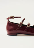 Luke Onix Leather Ballet Flats - Wine Burgundy