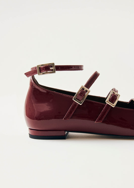 Luke Onix Leather Ballet Flats - Wine Burgundy