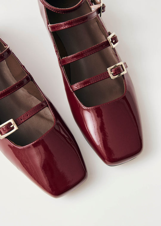 Luke Onix Leather Ballet Flats - Wine Burgundy