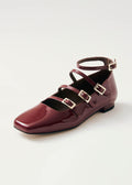 Luke Onix Leather Ballet Flats - Wine Burgundy