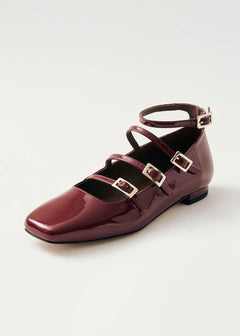 Luke Onix Leather Ballet Flats - Wine Burgundy