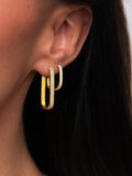 Petite Diamond Edge Hoops - Gold
