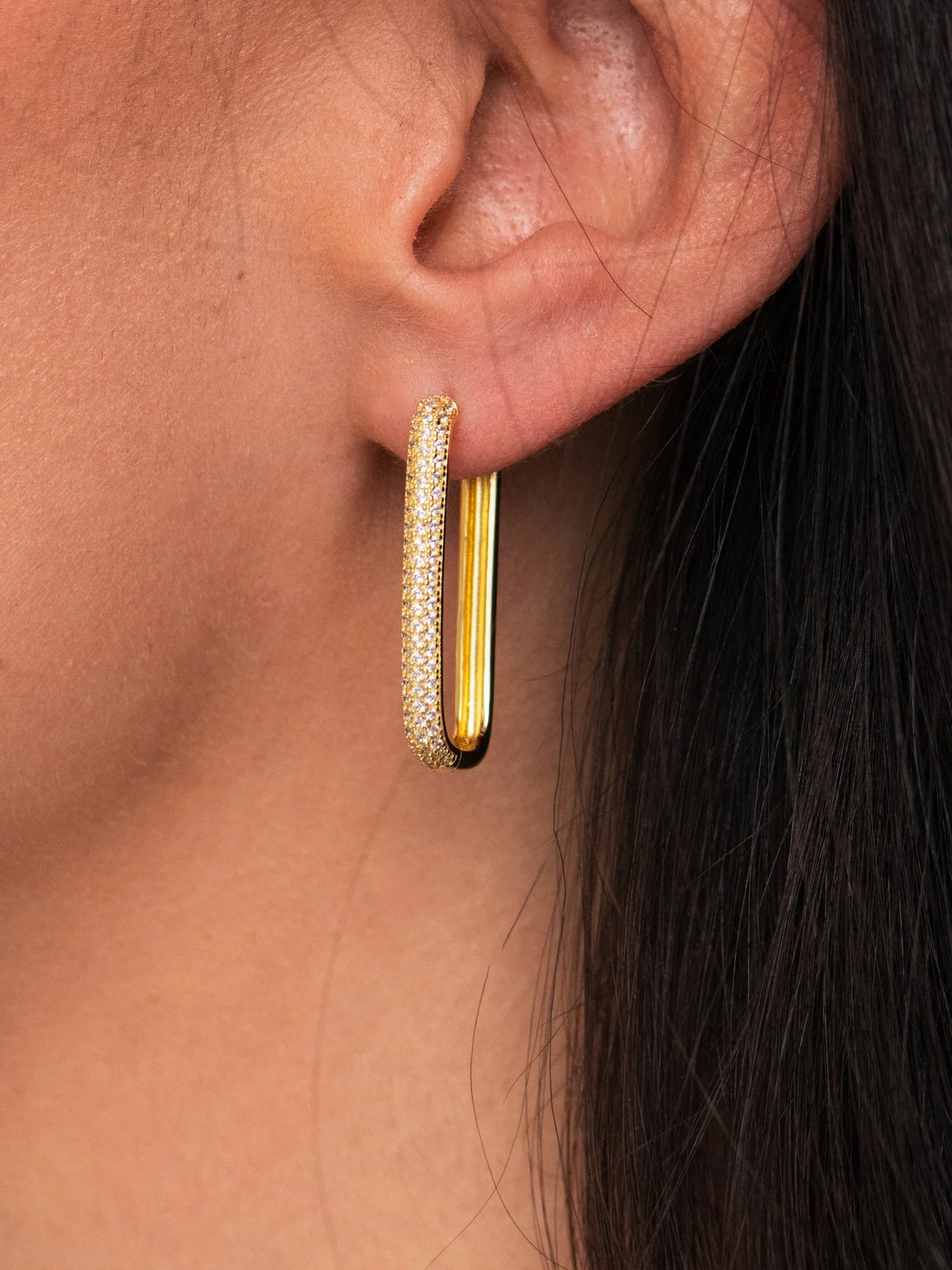 Diamond Edge Hoops - Guld