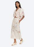 Edwina Embroidery S/Slv Tie Front Top - White