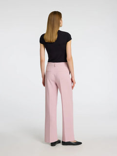 Rita Mw Wide Pant Mel - Bleached Mauve Melange