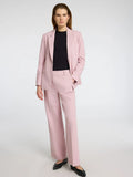 Rita Mw Wide Pant Mel - Bleached Mauve Melange
