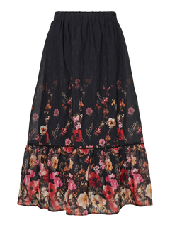 Yasromantica Hw Long Skirt S - Show - Black Romantica Aop