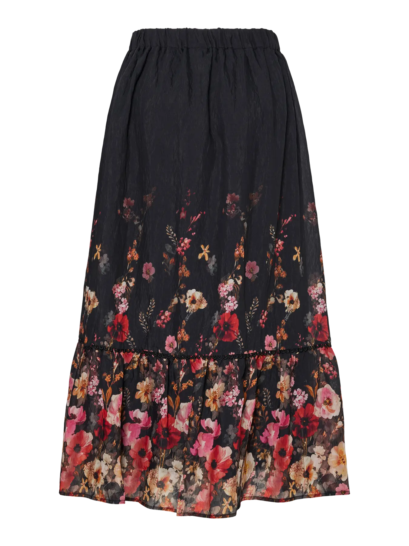Y.A.S Yasromantica Hw Long Skirt - Svart