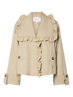Yaselsana Ls Short Trenchcoat - Travertine