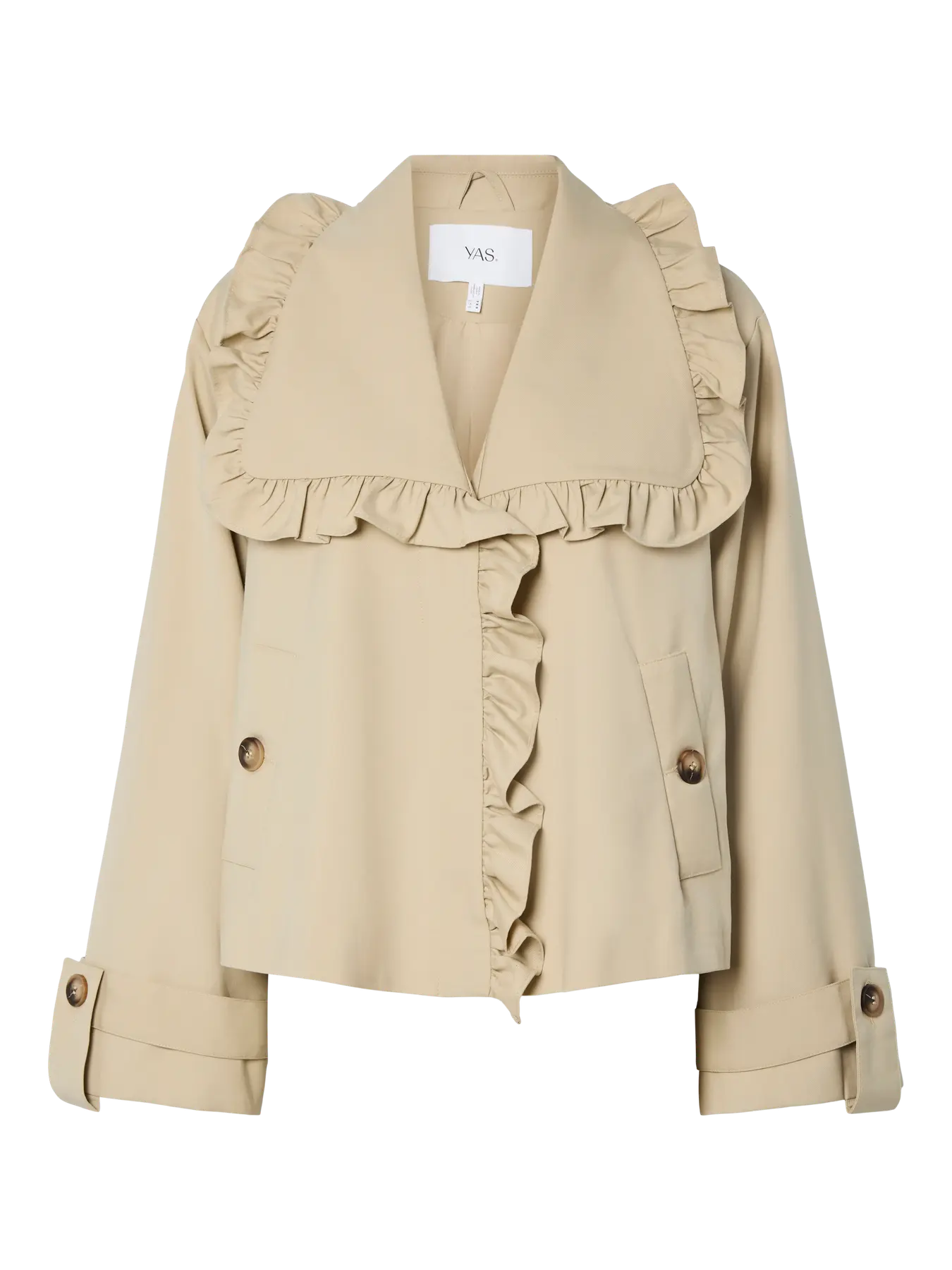 Yaselsana Ls Short Trenchcoat - Travertine