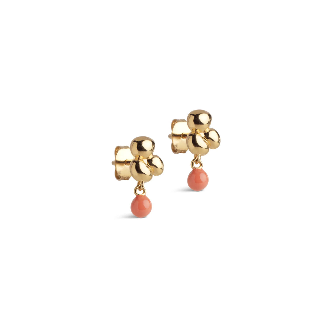 Nara Ball Earrings - Light Coral