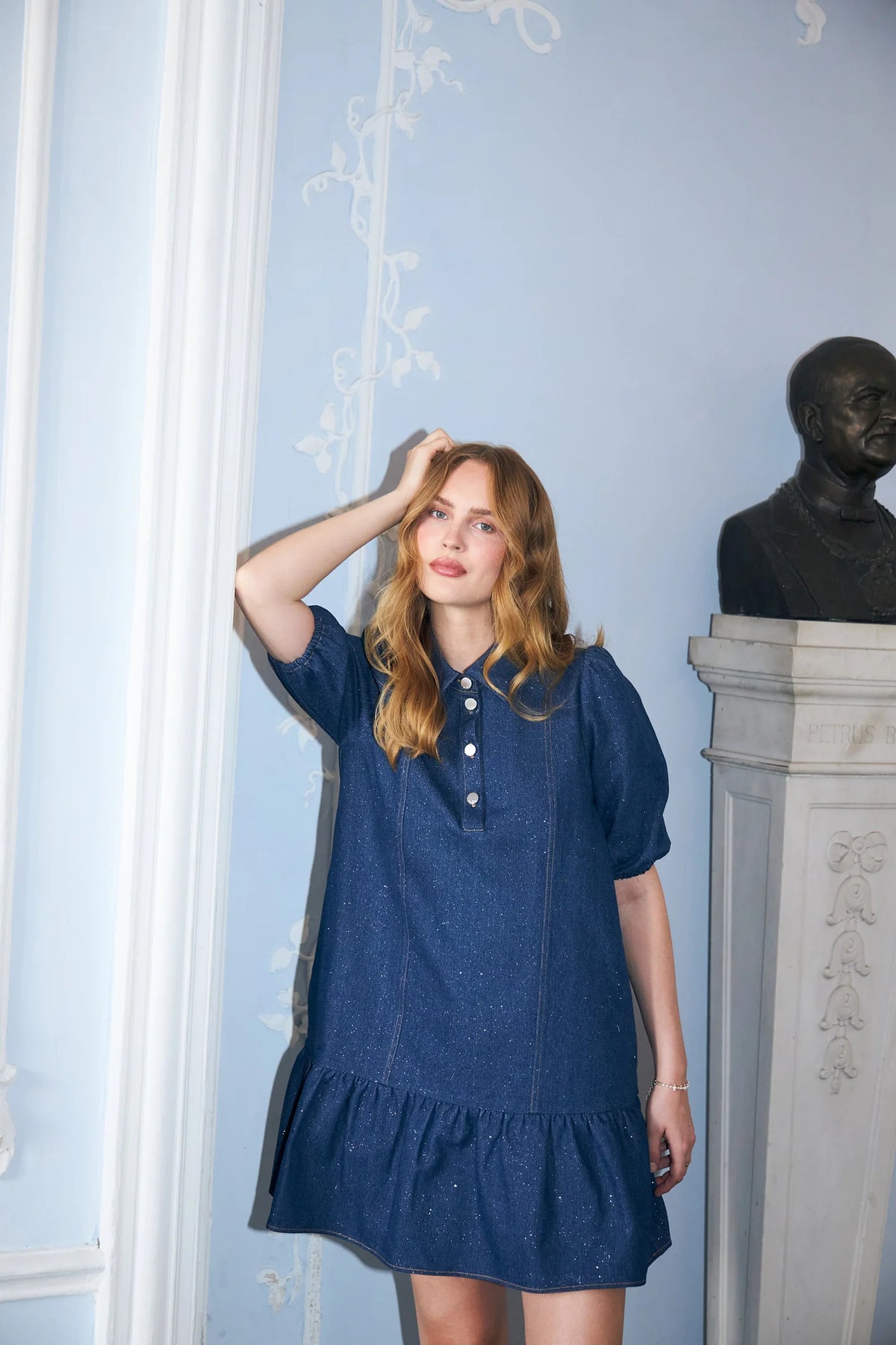 Elena Dress - Glitter Denim