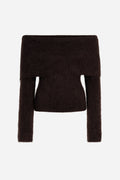 Eliette Off-Shoulder Knit - Mörkbrun
