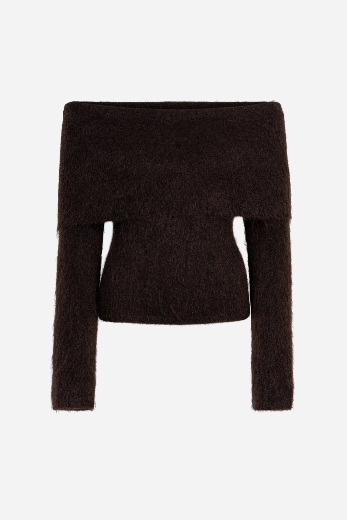 Eliette Off-Shoulder Knit - Mörkbrun