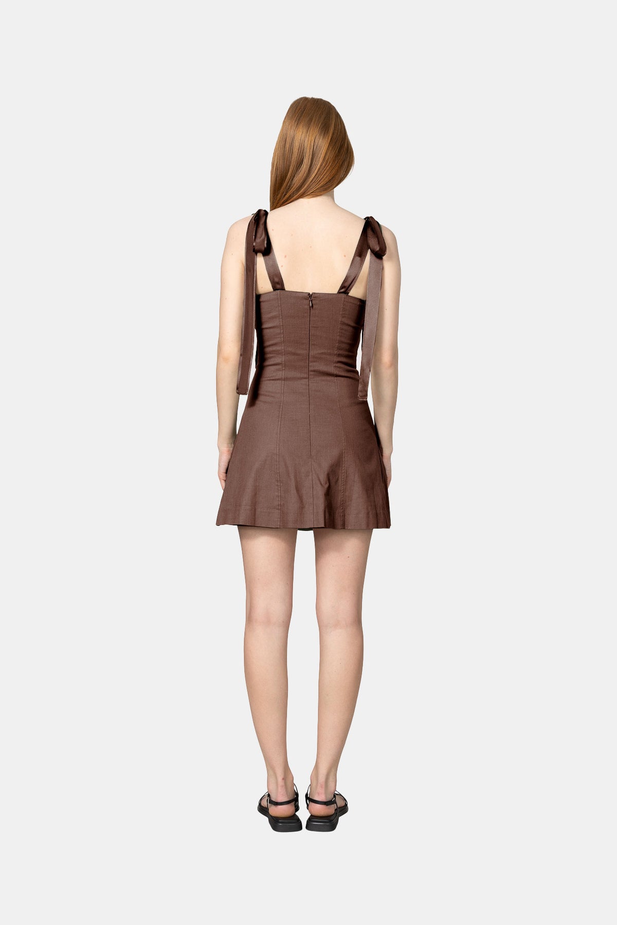 Ella Fitted Mini Dress - Brun