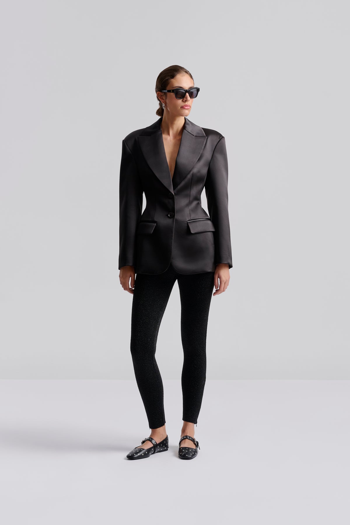 Ella Tailored Peplum Blazer - Svart