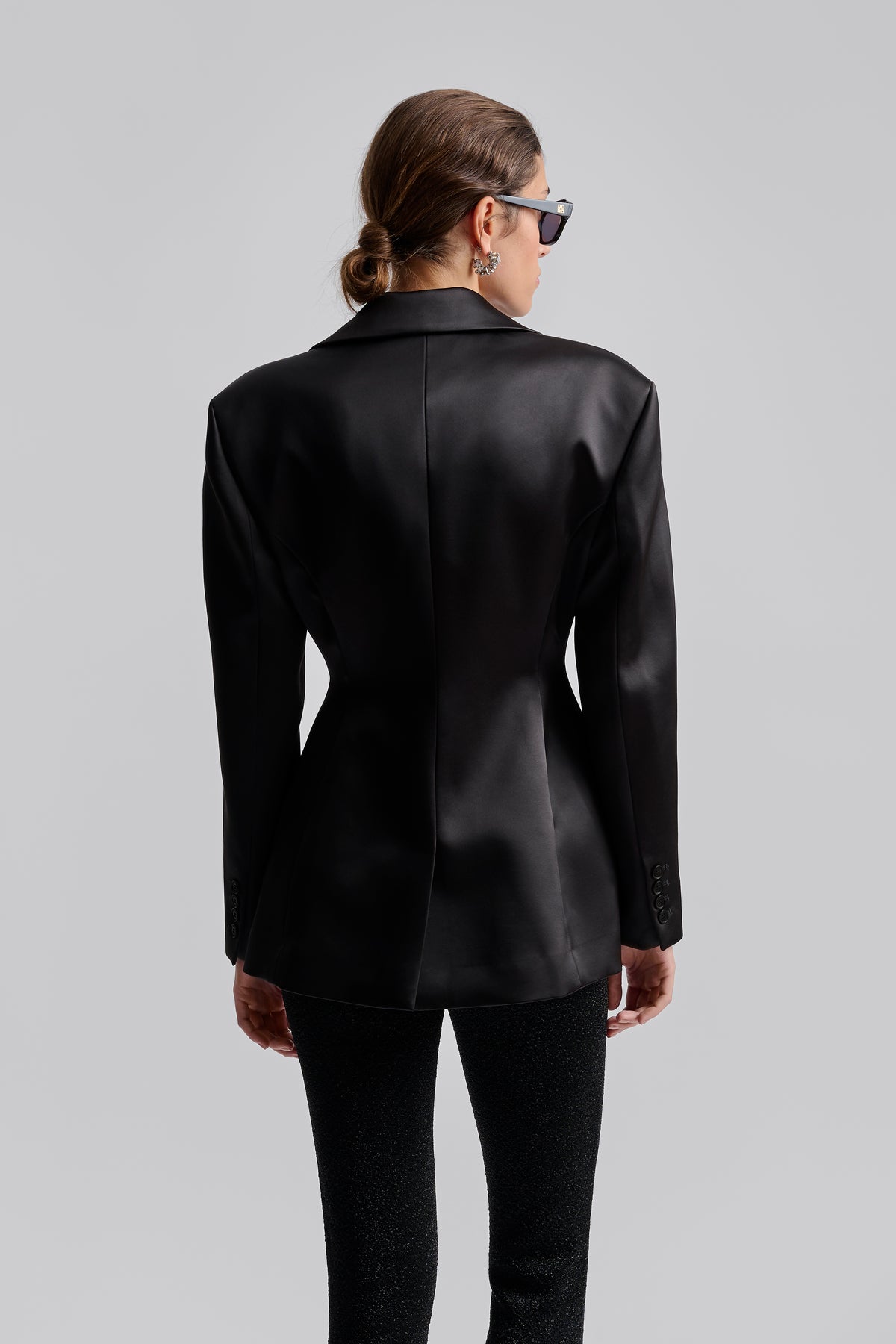Ella Tailored Peplum Blazer - Svart