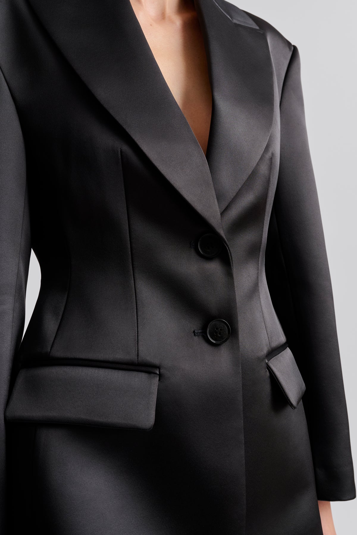 Ella Tailored Peplum Blazer - Svart