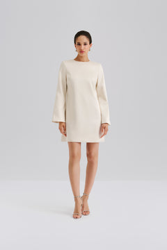 Elna Bow Detailed Mini Dress - Vanilla