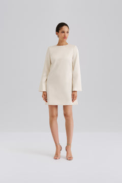 Elna Bow Detailed Mini Dress - Vanilla