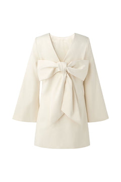 Elna Bow Detailed Mini Dress - Vanilla