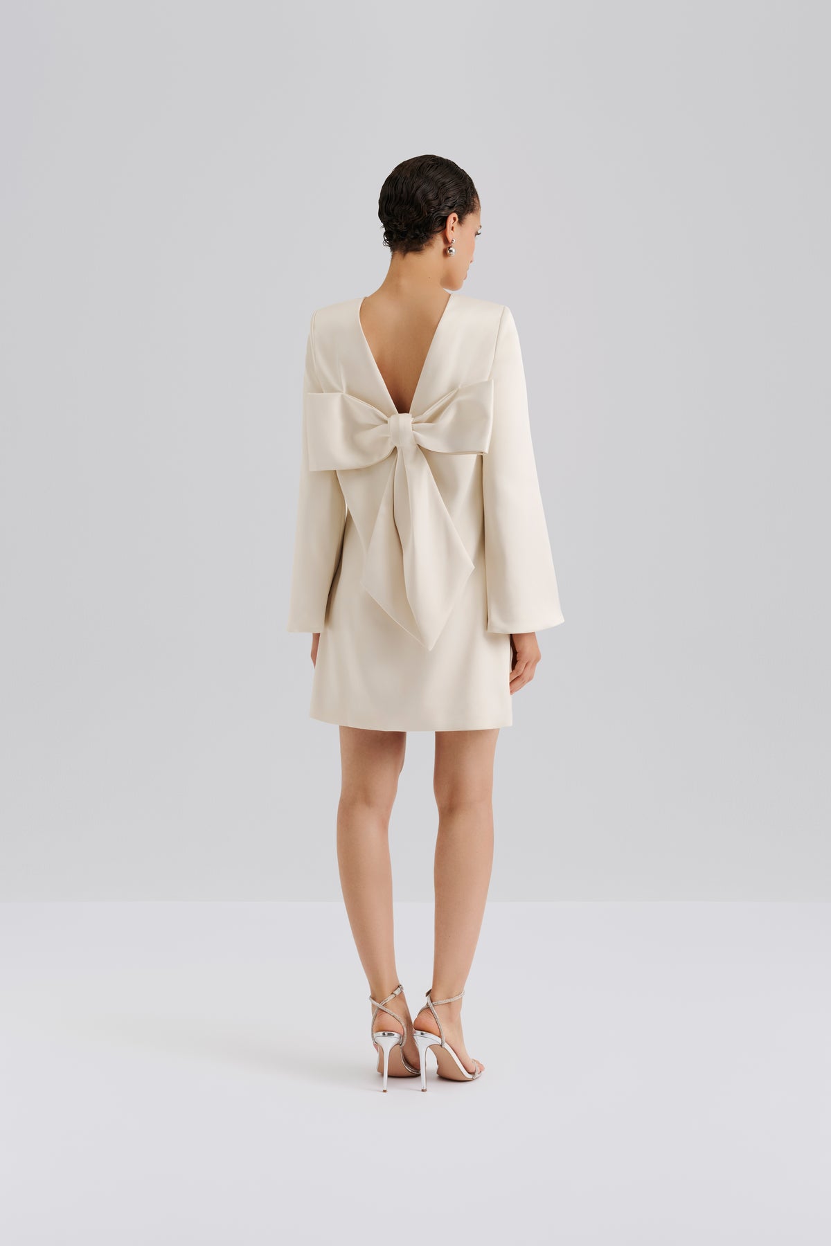 Elna Bow Detailed Mini Dress - Vanilla