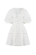 Elvira V-Neck Mini Dress - Vit