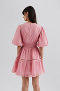 Elvira V-Neck Mini Dress - Blush