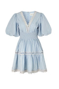 Elvira V-Neck Miniklänning - Dusty Blue