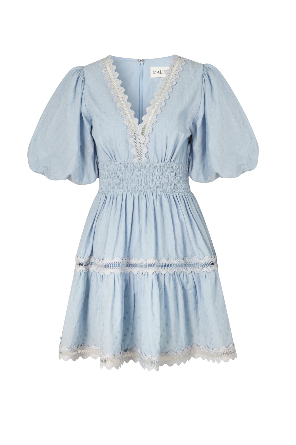 Elvira V-Neck Miniklänning - Dusty Blue