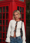 Emilia Bow Shirt - Soft White