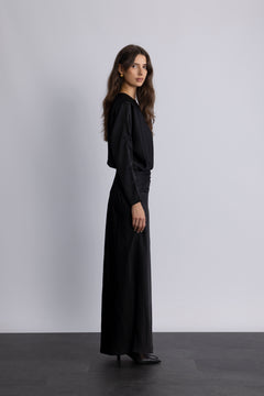 Billie Maxi Satin Dress - Black