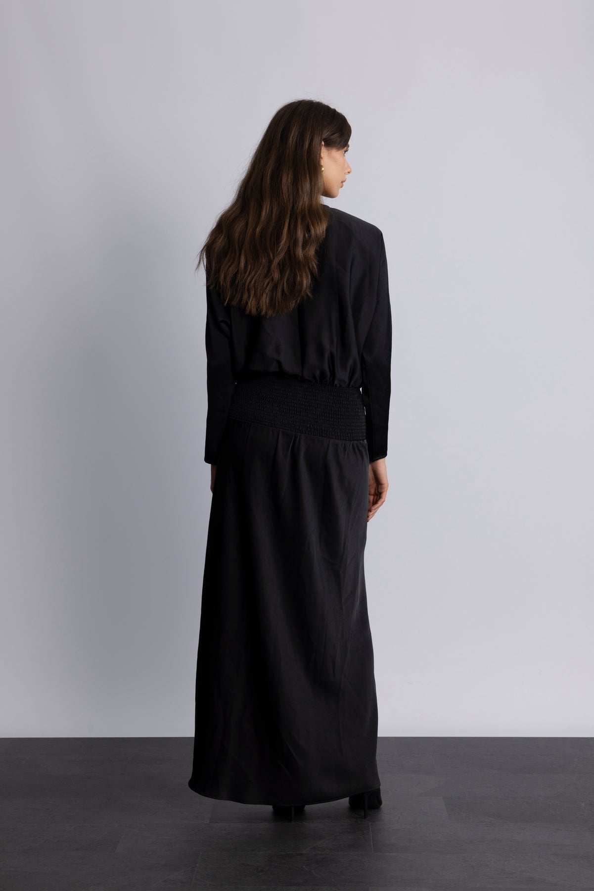 Billie Maxi Satin Dress - Svart