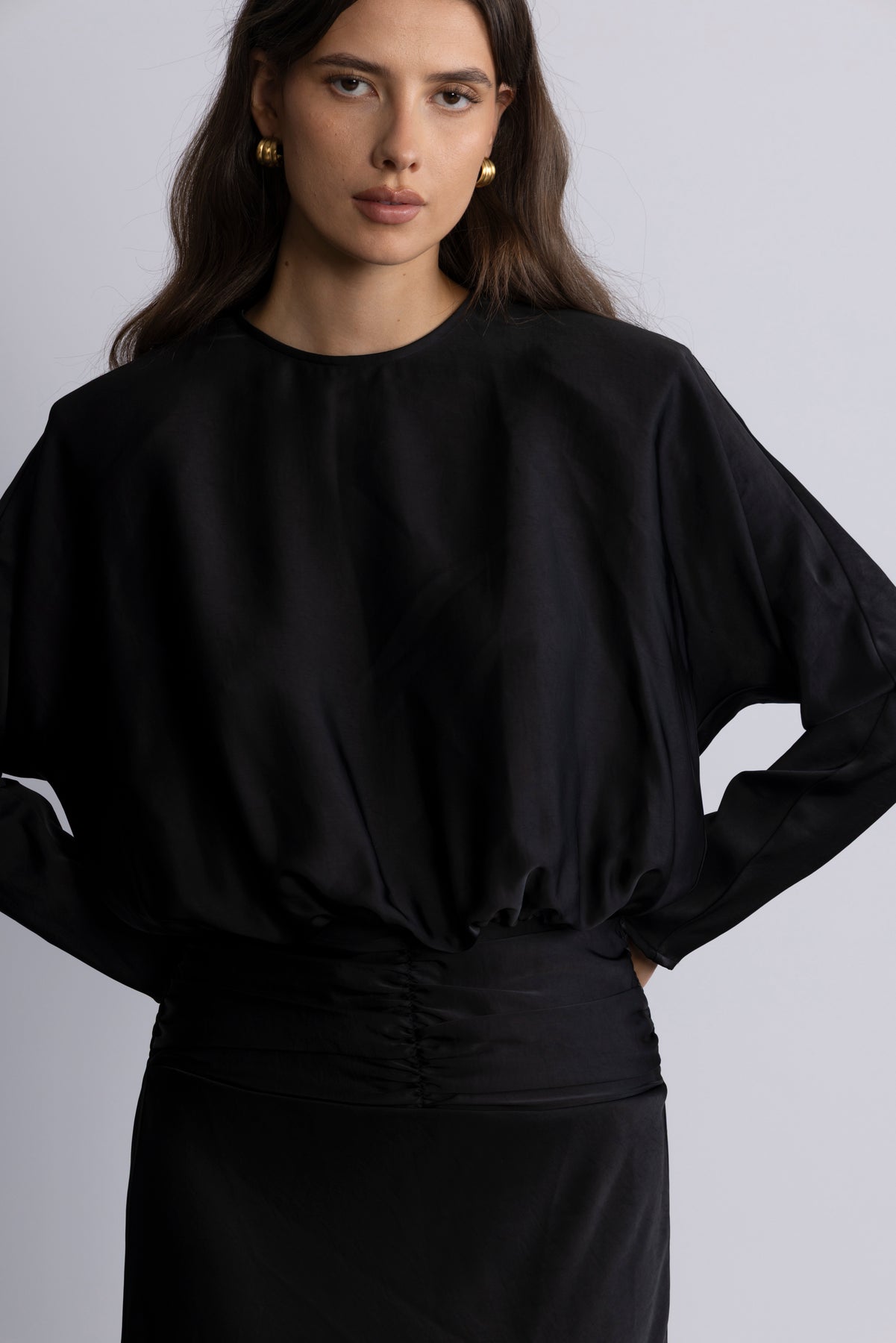 Billie Maxi Satin Dress - Svart