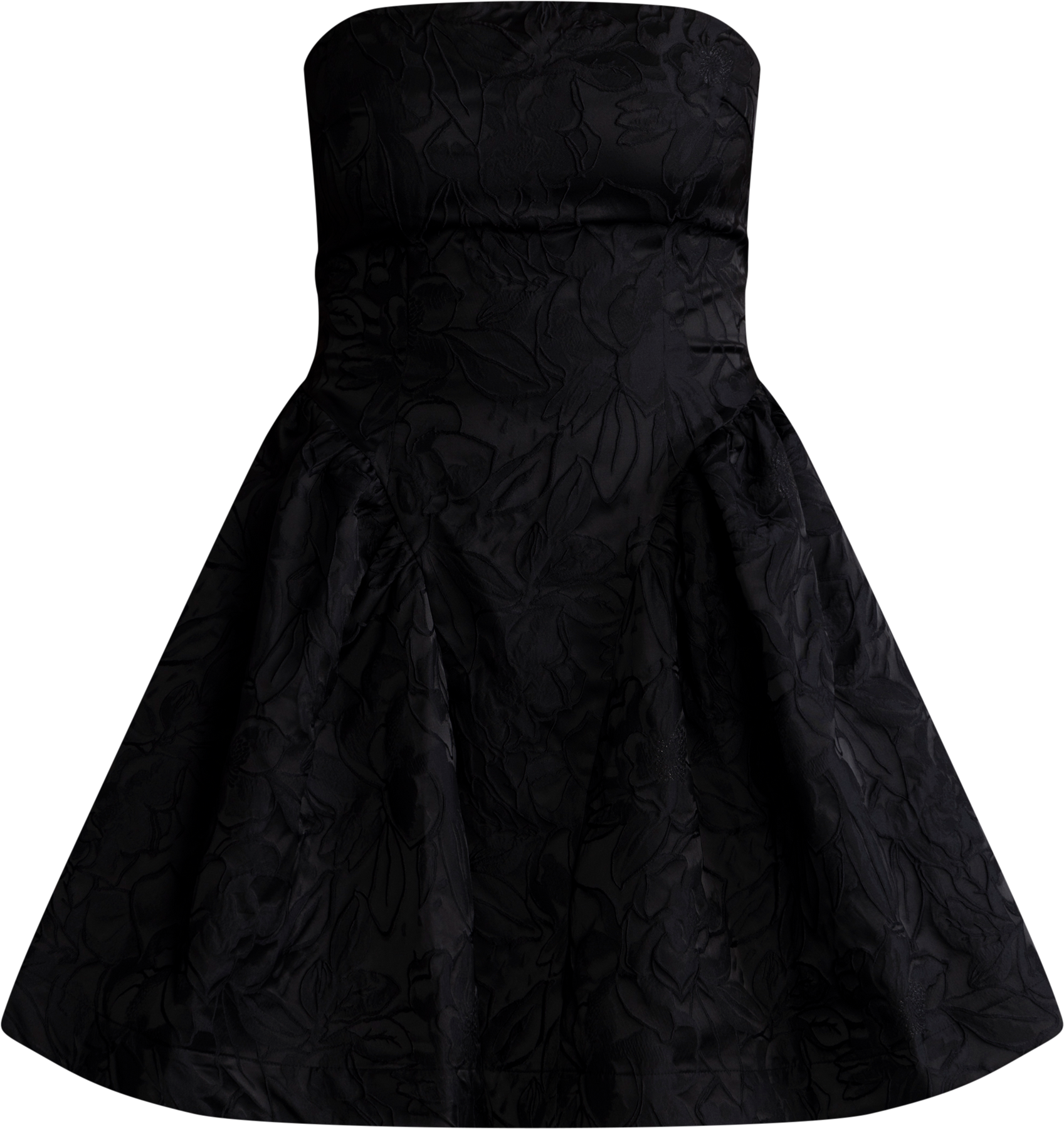 Robbie Bandeau Brocade Dress - Svart