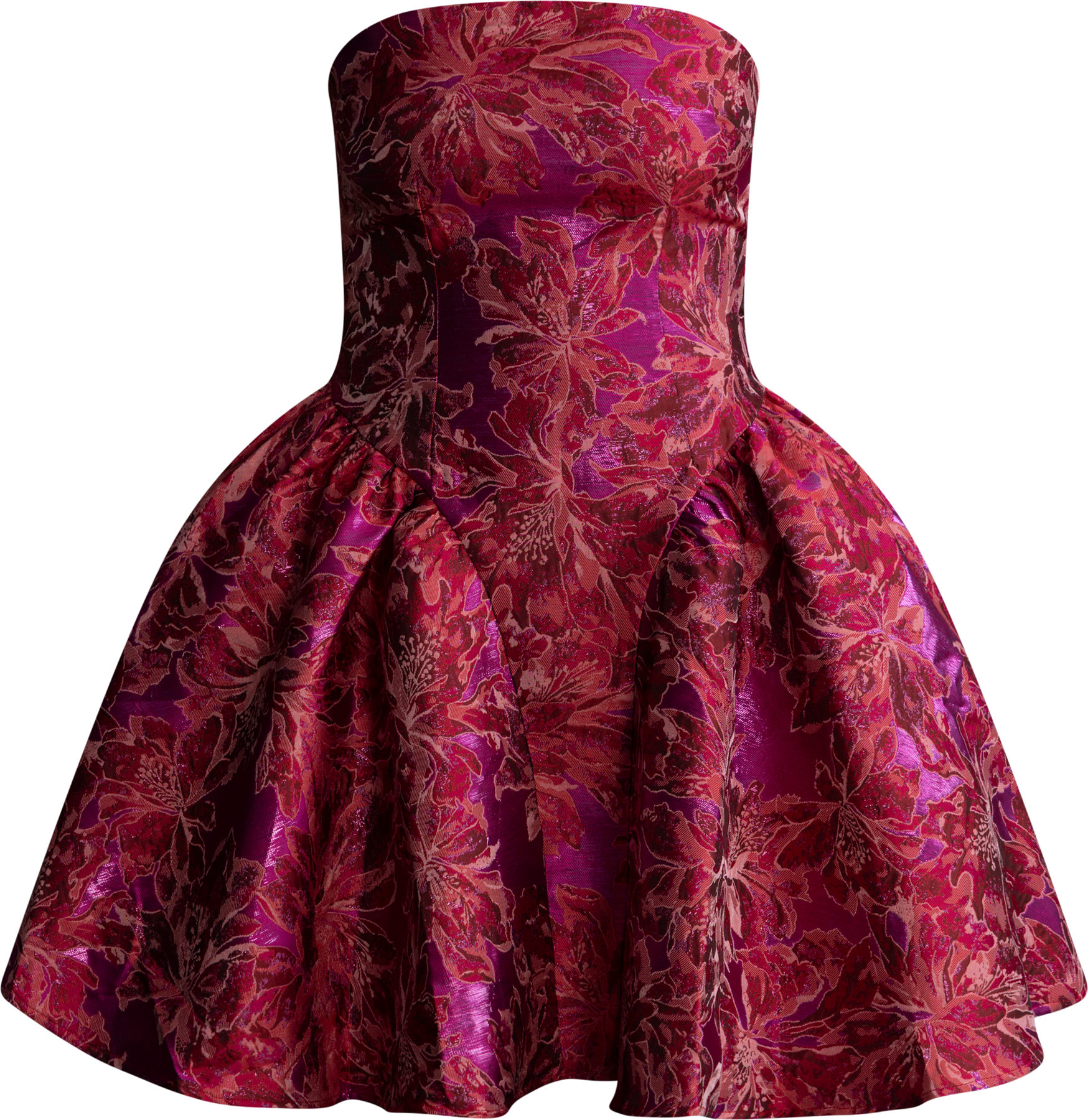 Tove Bandeau Brocade Dress - Rosa