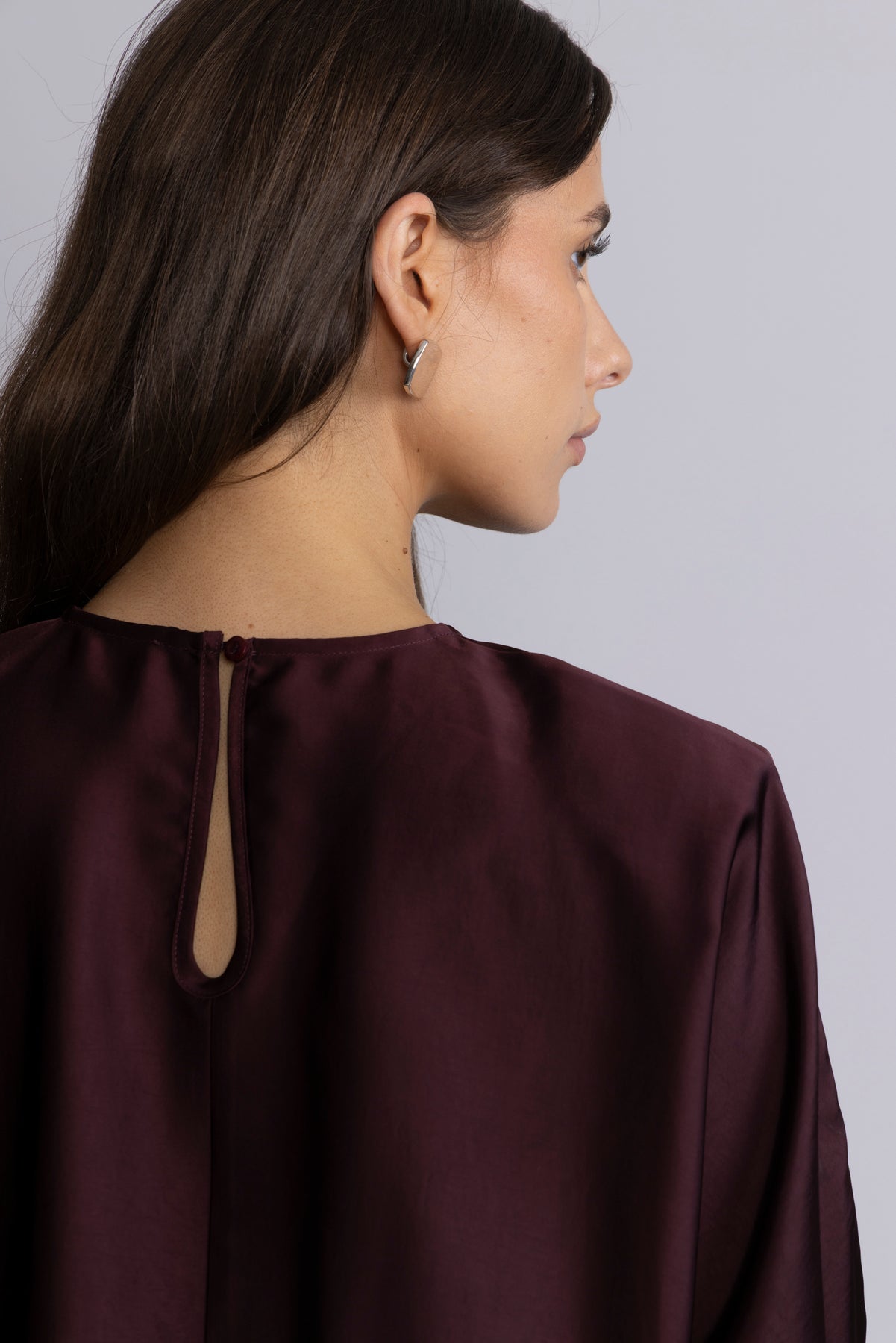 Cordelia Satin Mini Dress - Burgundy