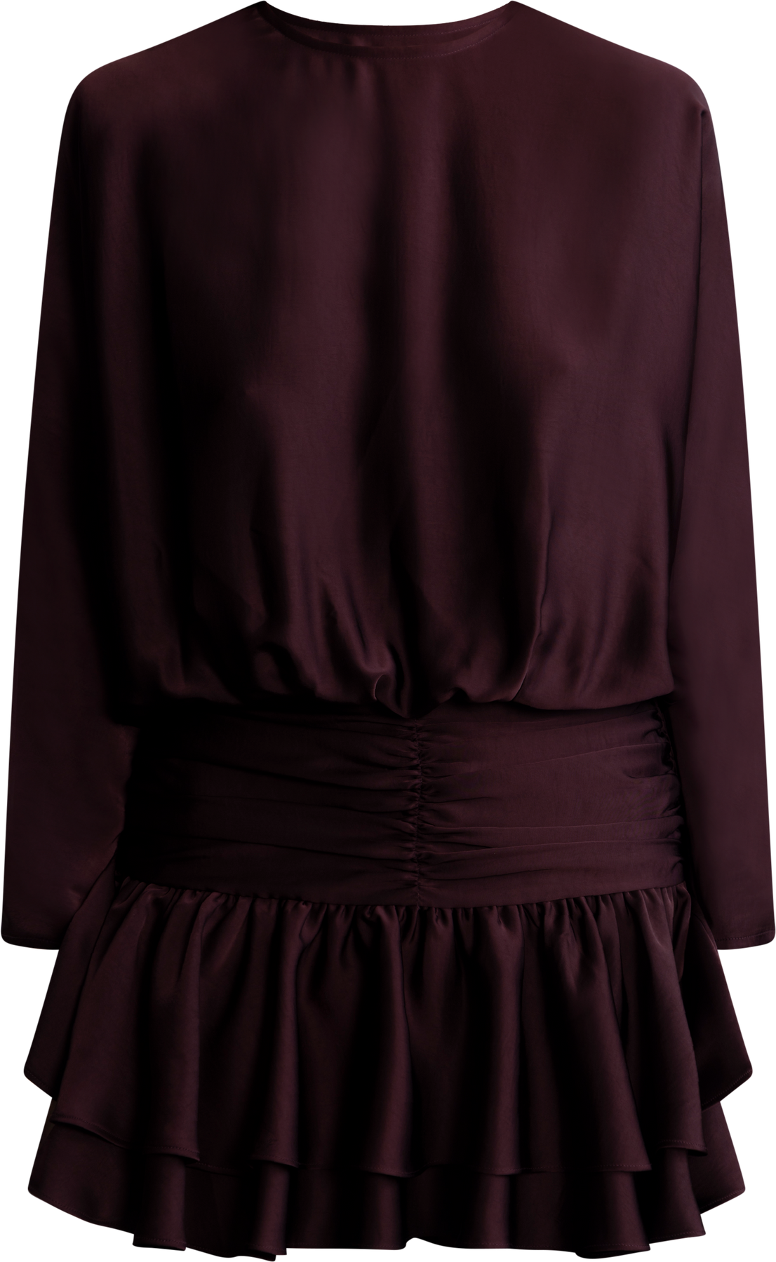 Cordelia Satin Mini Dress - Burgundy