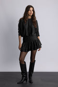 Cordelia Satin Mini Dress - Svart