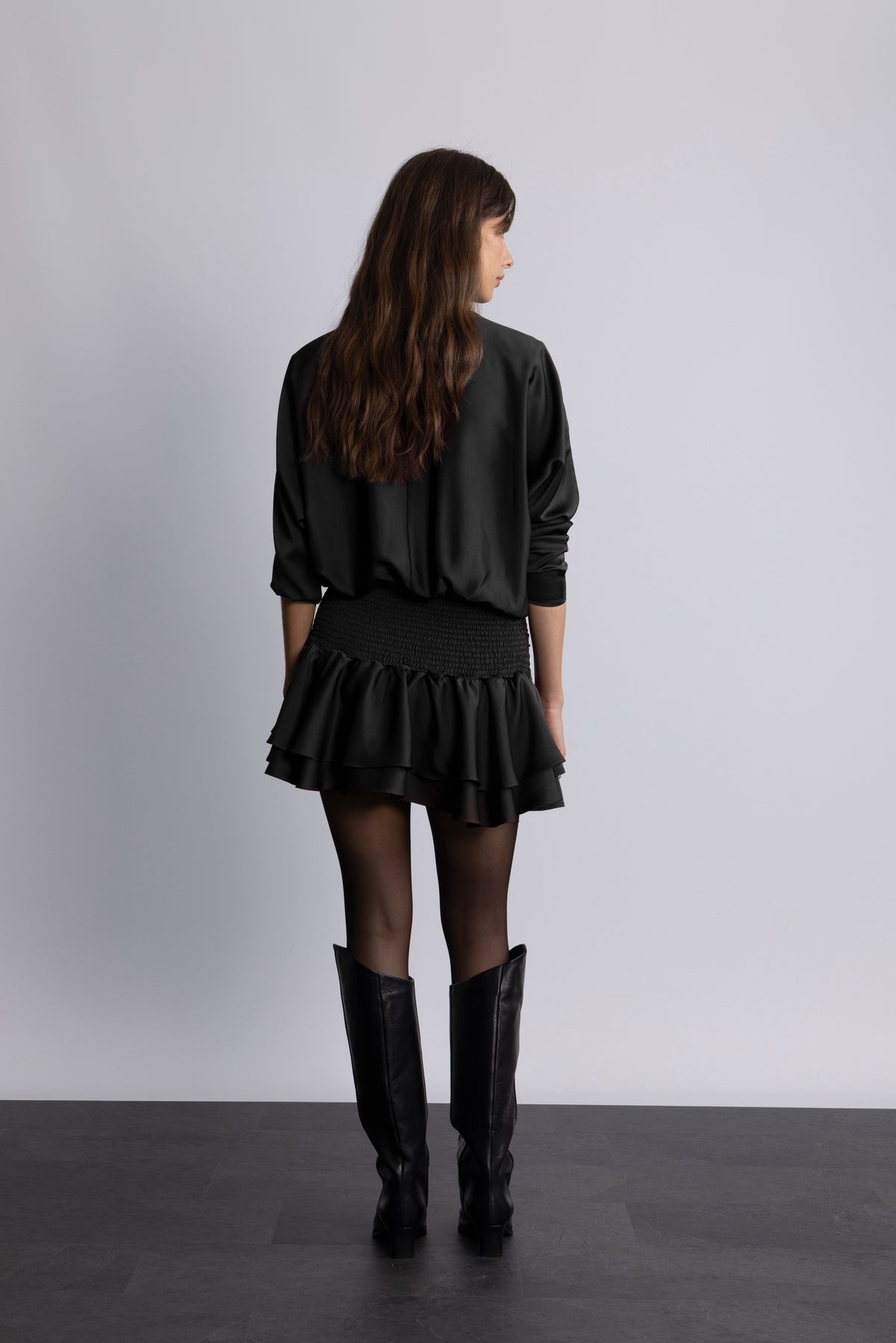 Cordelia Satin Mini Dress - Svart