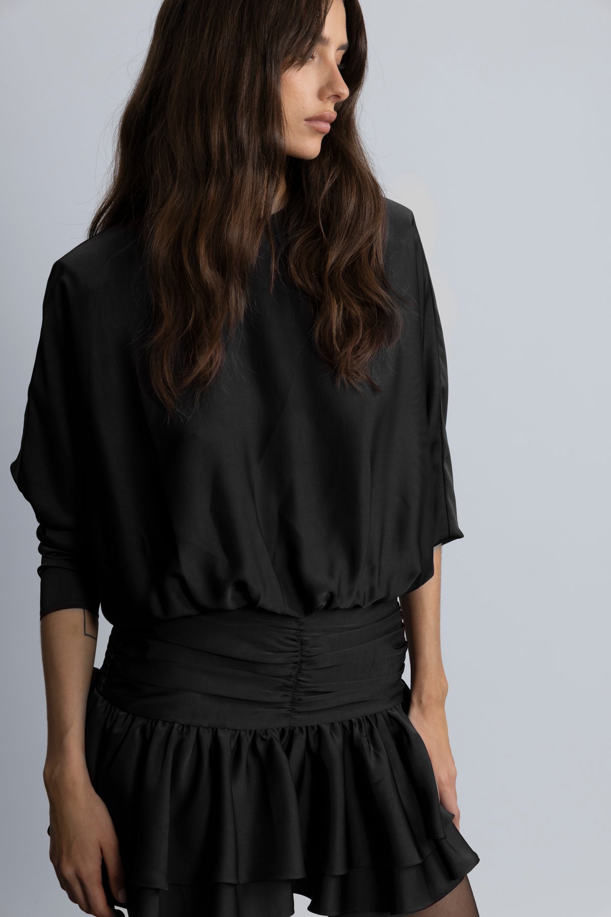 Cordelia Satin Mini Dress - Svart
