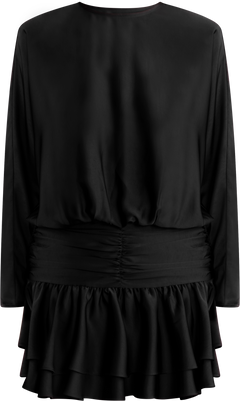 Cordelia Satin Mini Dress - Black